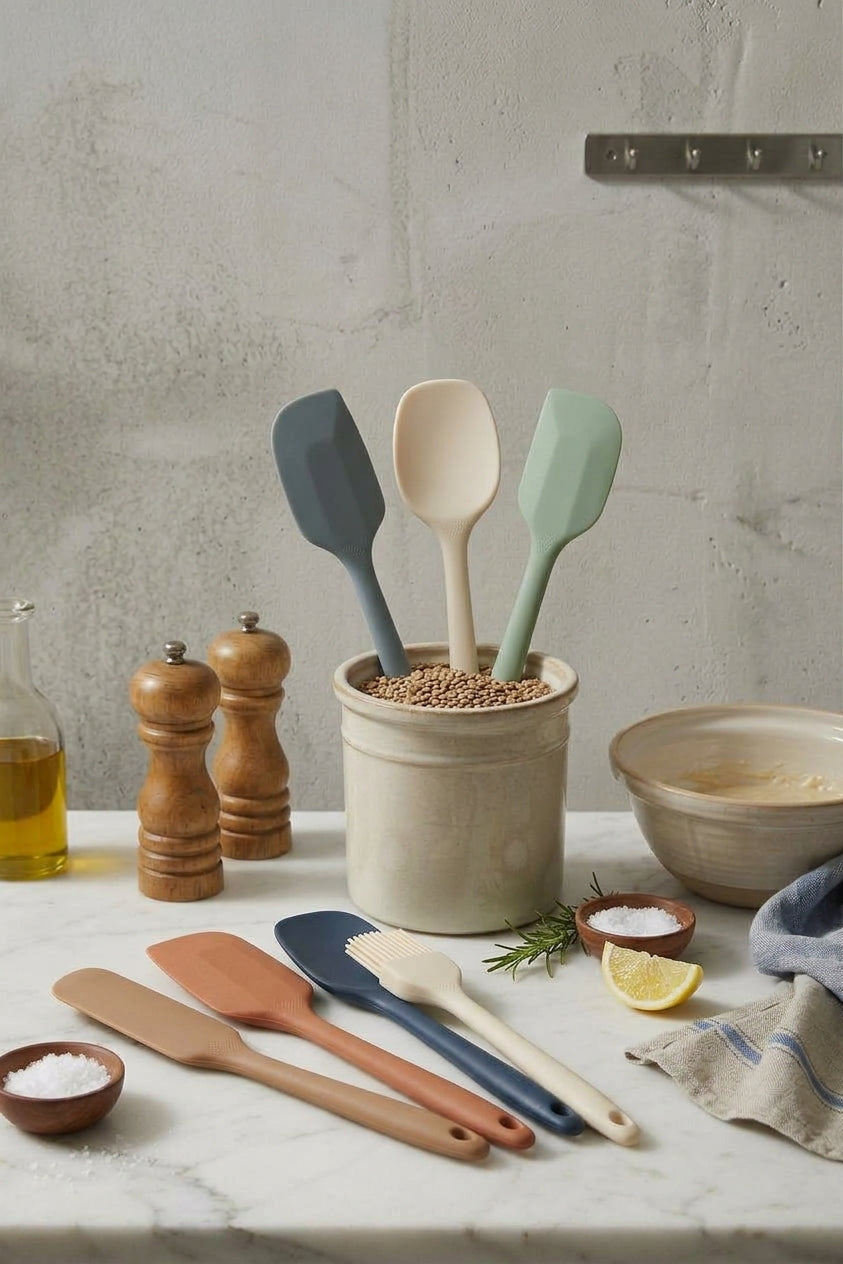 Silicone spatula in use in the kitchen